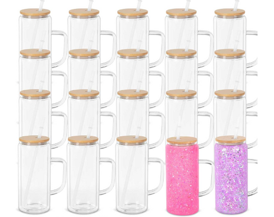 20oz Glass Snow Globe W/ Handles