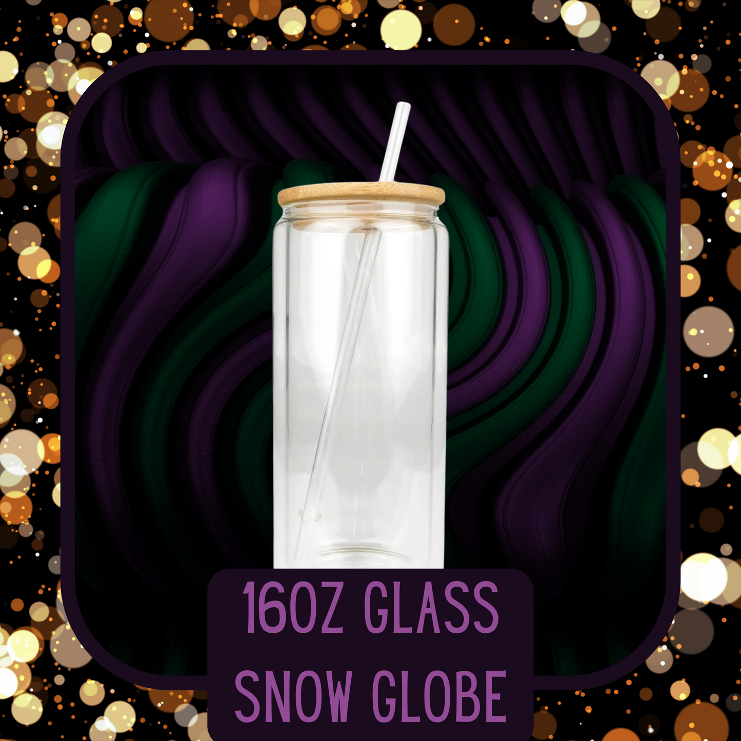 16oz Glass Snow Globe Tumbler