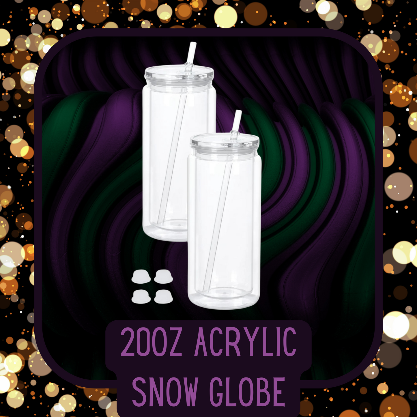 20oz Acrylic Snow Globe Cup