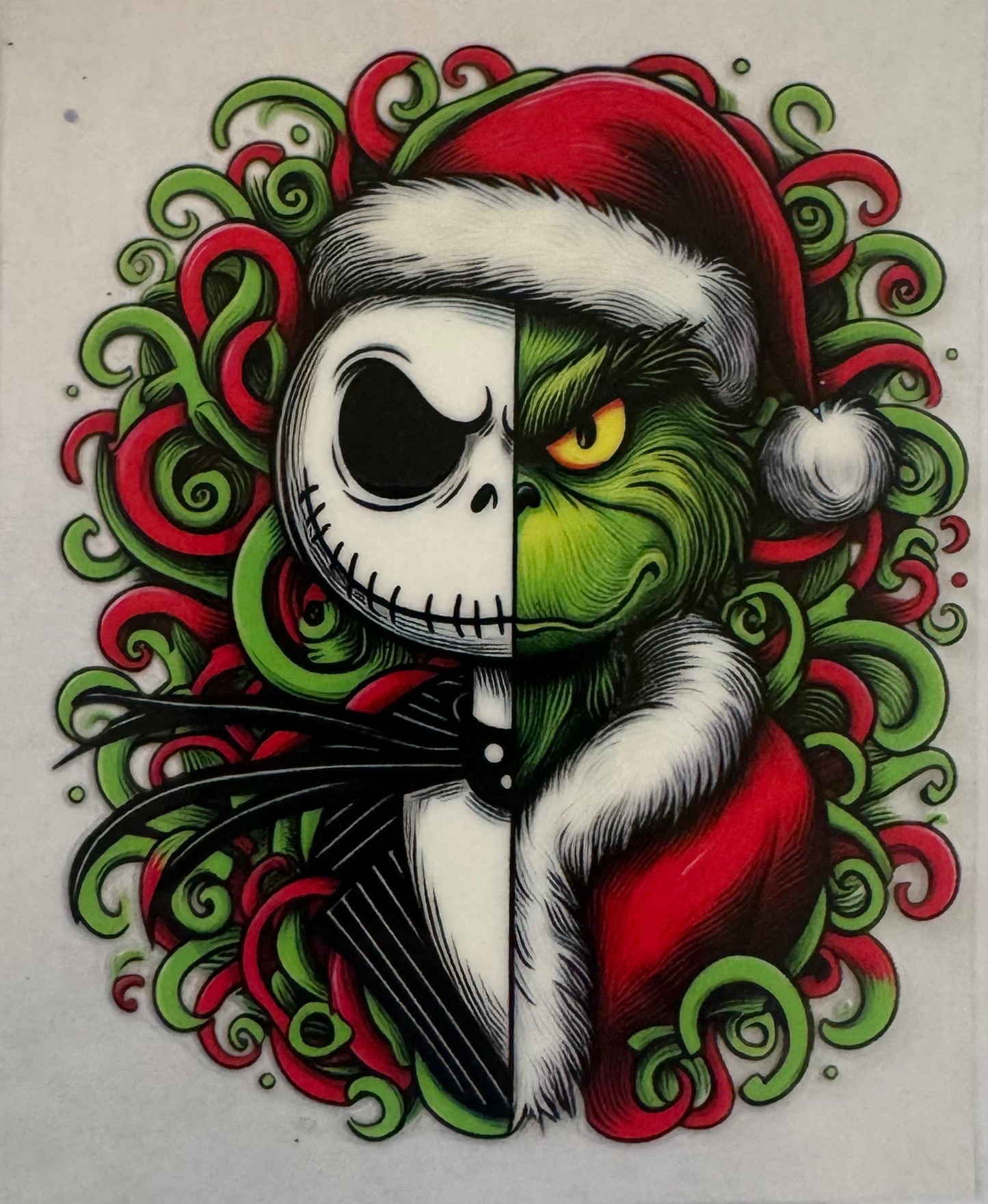 Half green man/skellington