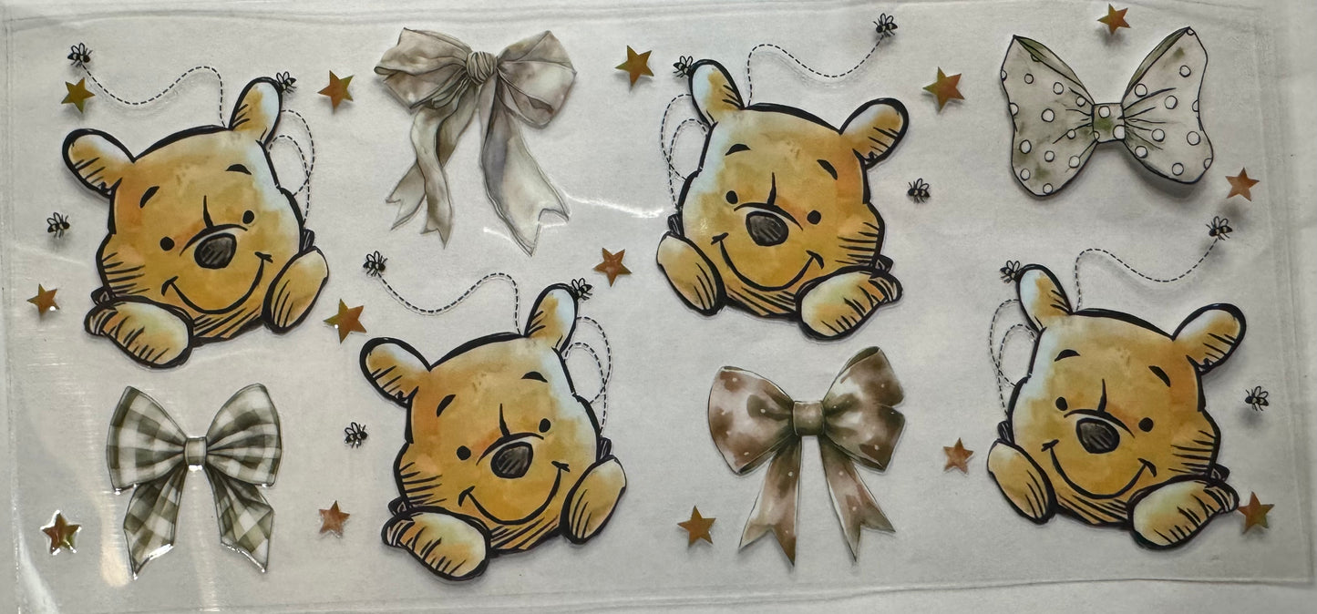 Pooh Bows Tan & Green