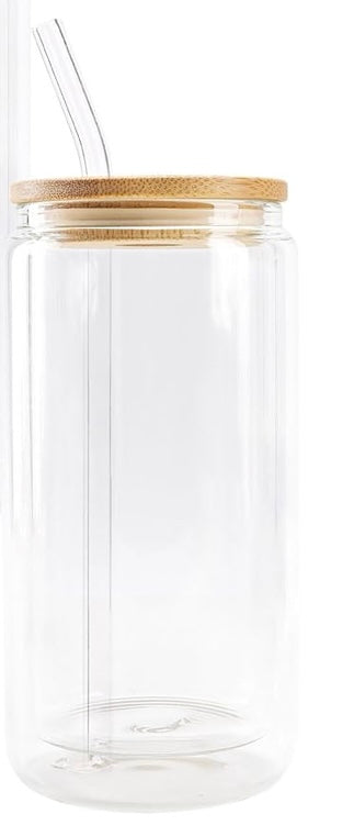 16oz Glass SnowGlobe Tumbler