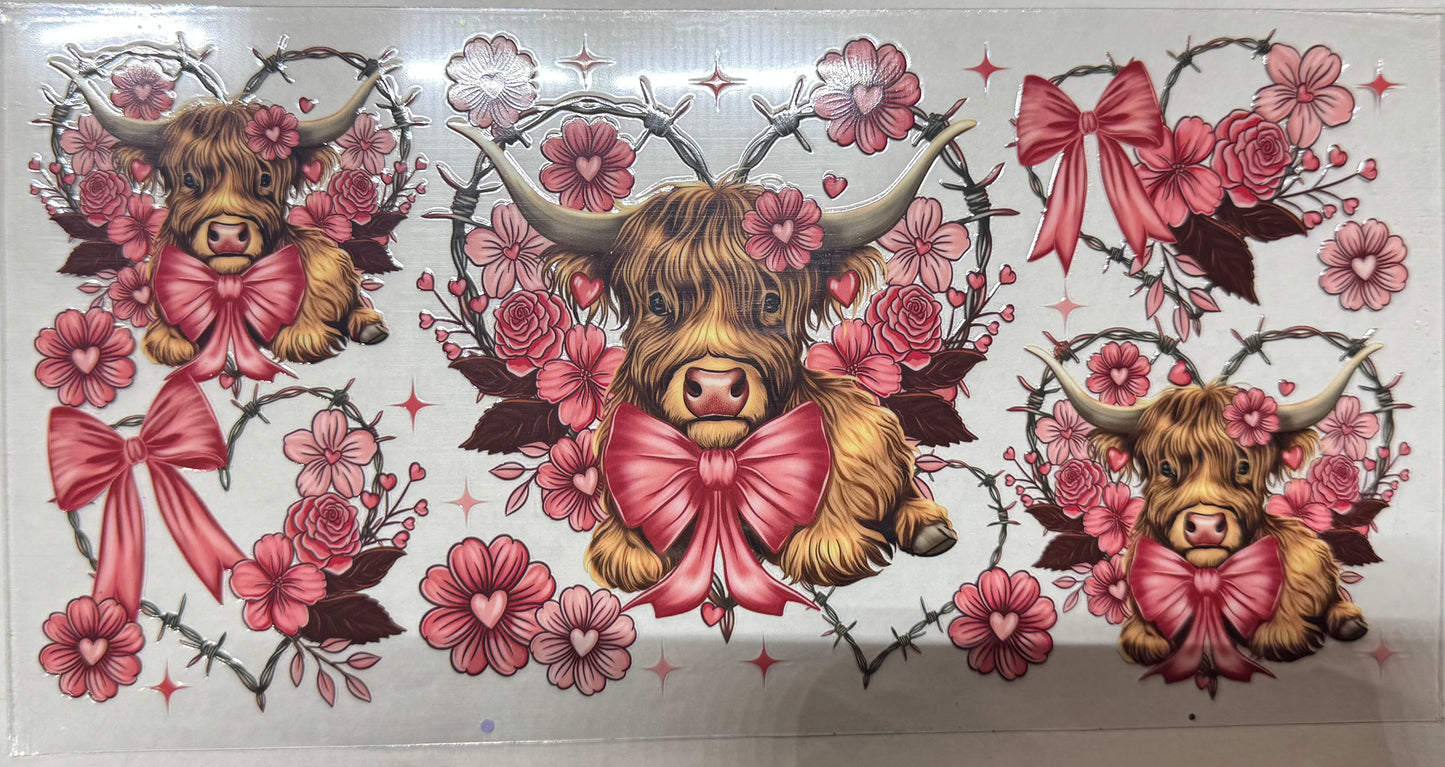 Highland Cow Bows & Hearts