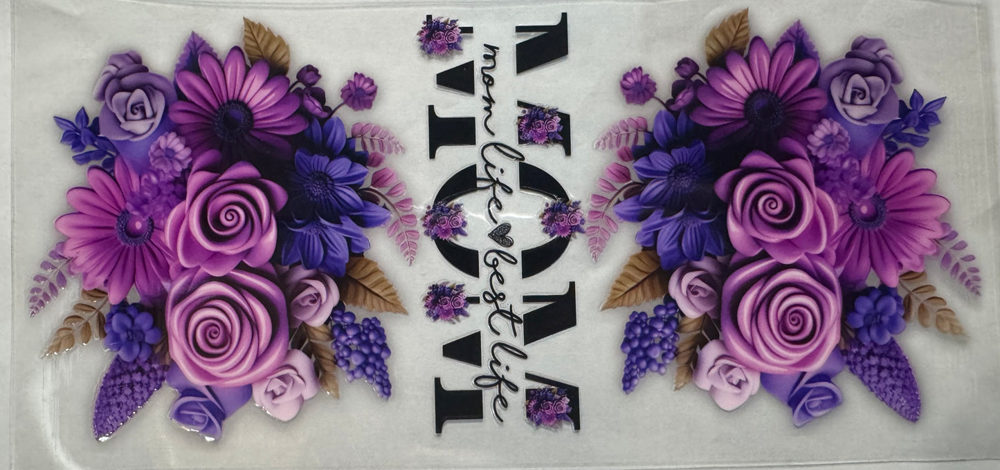 Mom Life Purple Flowers
