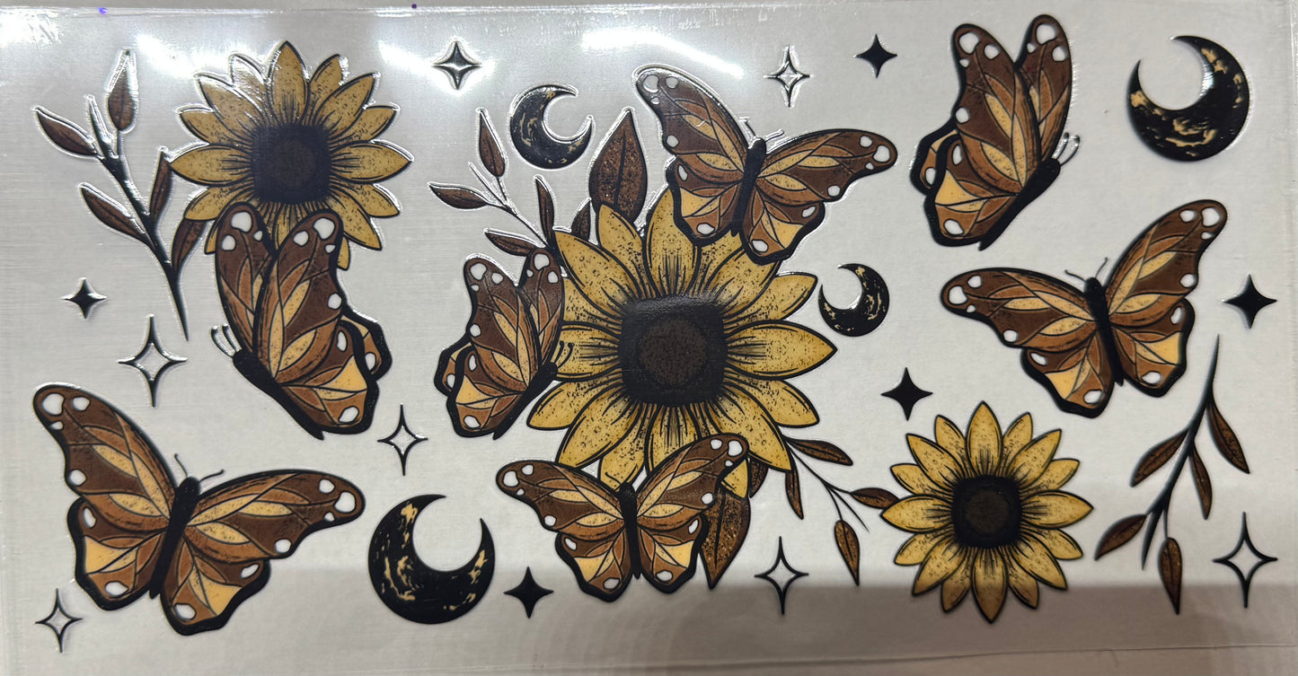 Moon, Flowers & Butterflies