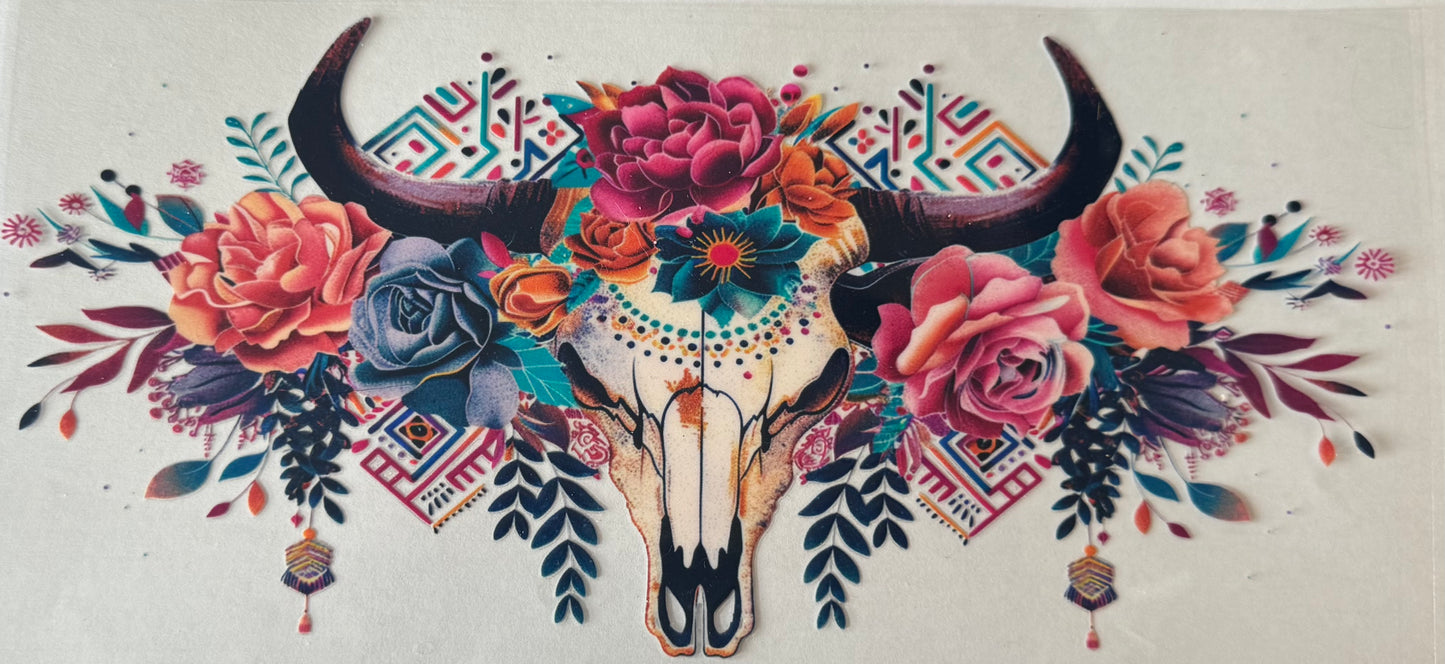 Floral bull skull