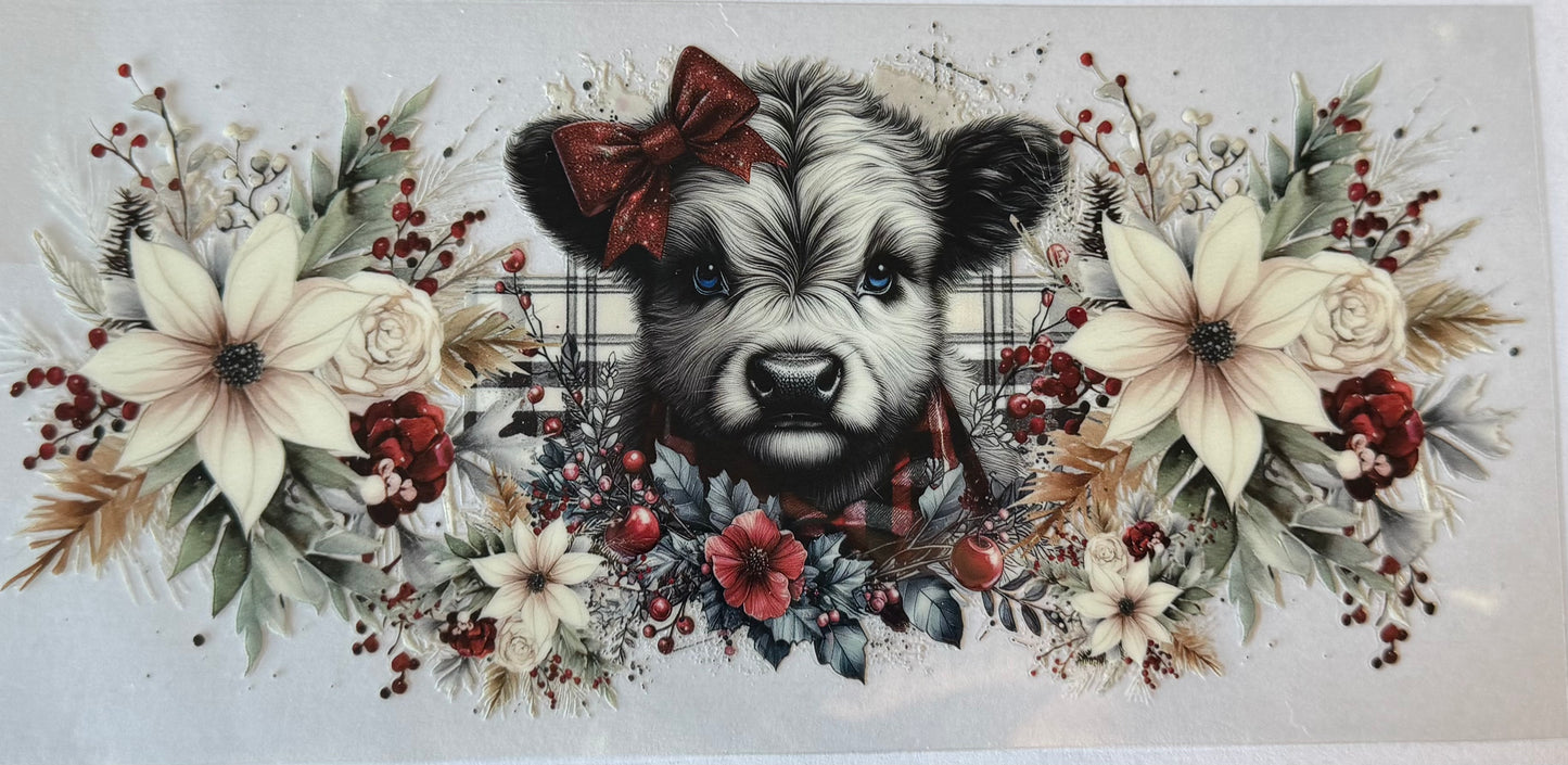 Highland cow floral