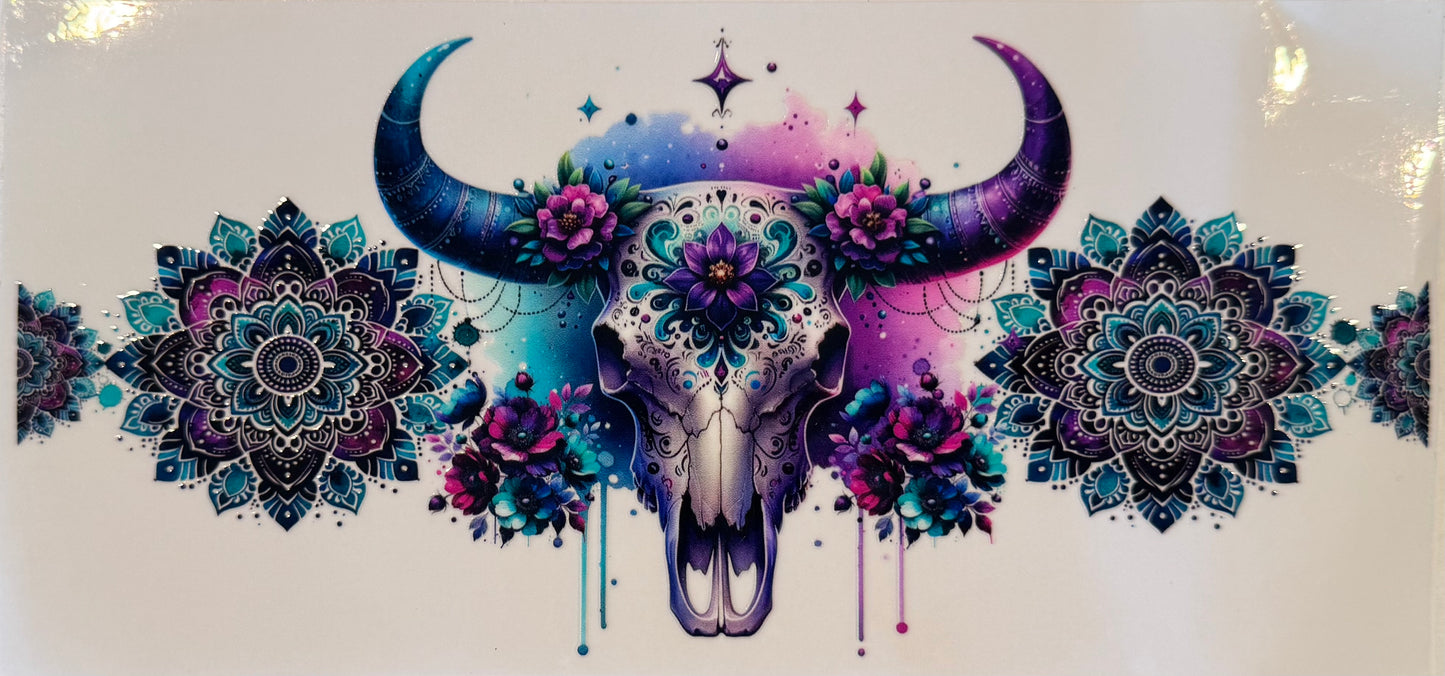 Bull Skull Purple Blue