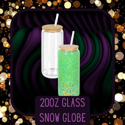 20oz Glass Snow Globe Cup