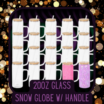 20oz Glass Snow Globe W/ Handles