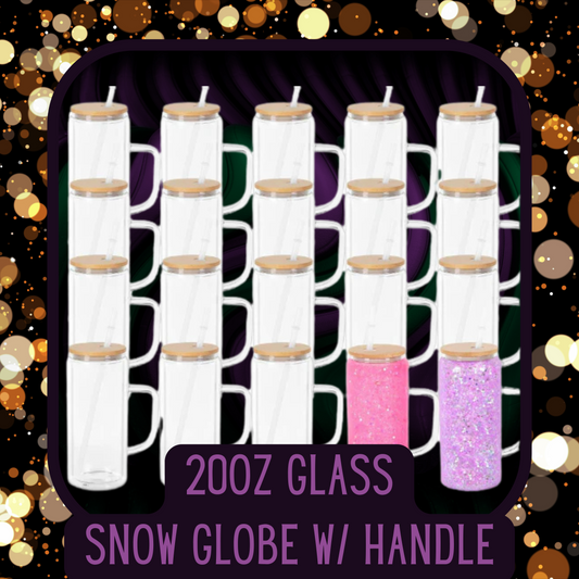 20oz Glass Snow Globe W/ Handles