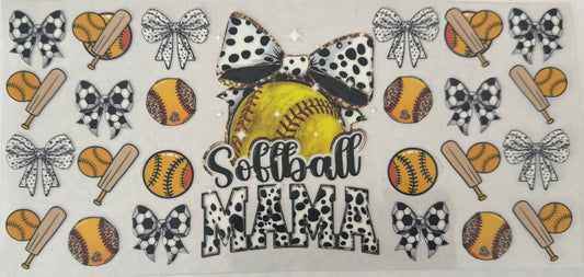 Softball Mama Black and White Cheetah