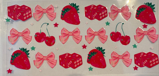Strawberries, Dice, & Bows