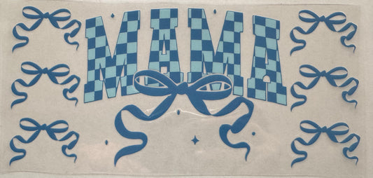 Mama Blue Checkered Bow