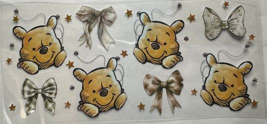 Pooh Bows Tan & Green
