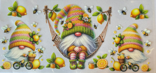 Lemon Gnome on a swing
