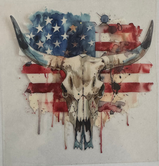 Patriotic bull skull