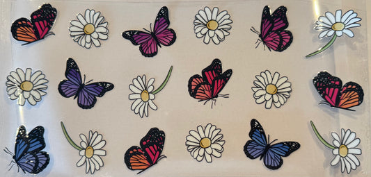 Butterflies and white flowers