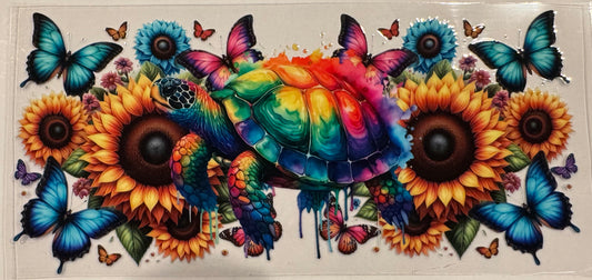 Turtle Colorful Sunflowers