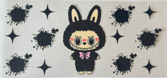 Black splatter labubu