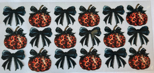 Leopard pumpkins and bows