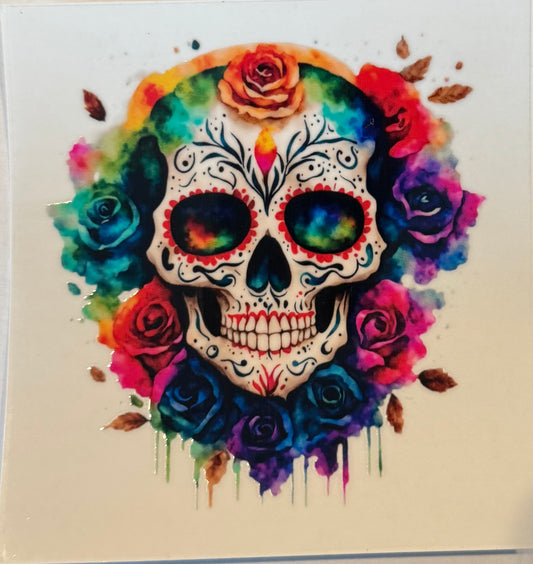 Rainbow Floral Sugar Skull