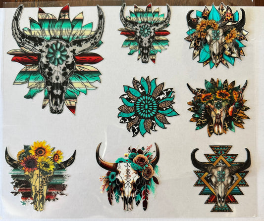 Bull Skull Sheet - Good for 20oz or bigger cups