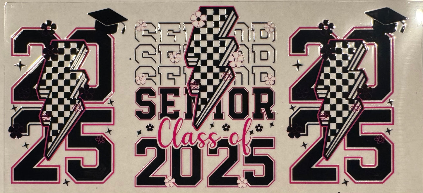 Class of 2025 Black and Pink Lighting