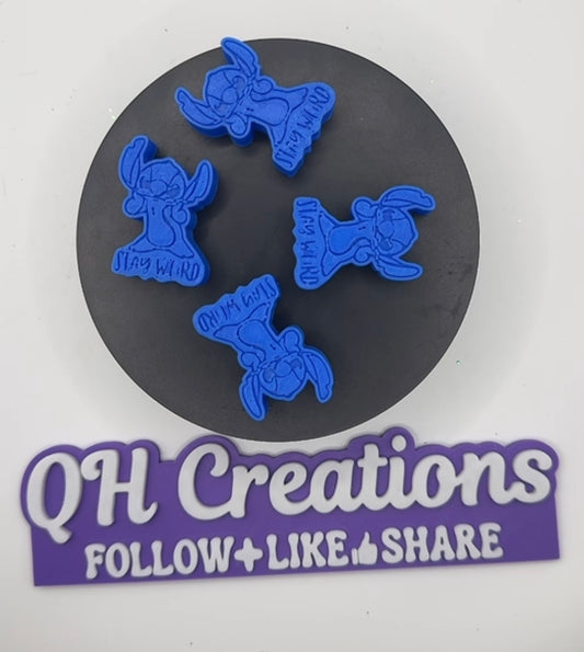 Stay Weird Blue Alien Straw Toppers