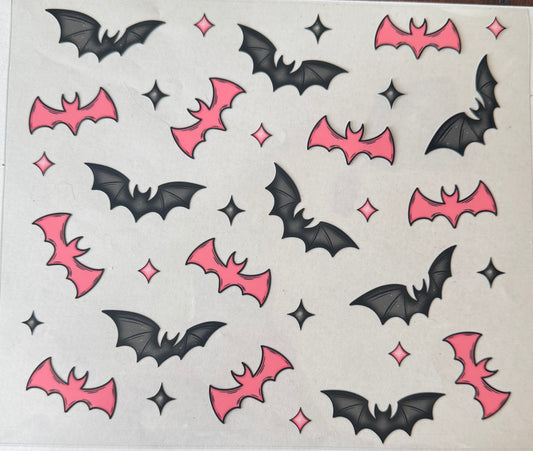 Pink & Black bats - 20oz or larger cup