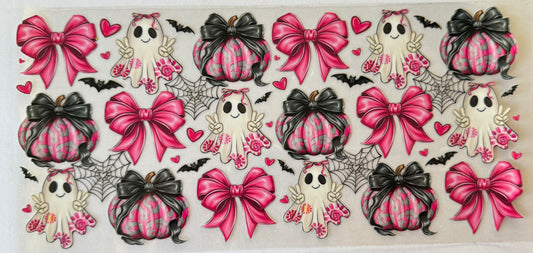 Pink Ghosts bows & pumpkins