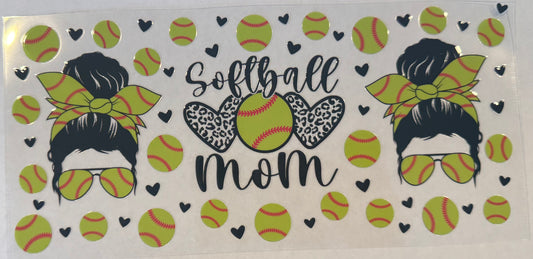 Softball Mom Cheetah Hearts