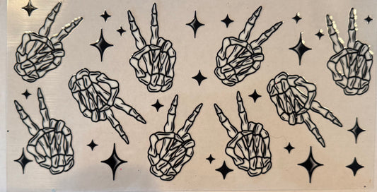 Skeleton Peace Signs
