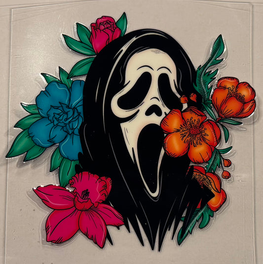 Ghost Face Floral Decal