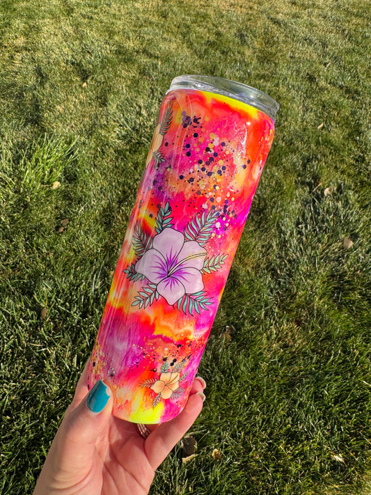 20oz Flower Epoxy Tumbler - Ready to ship