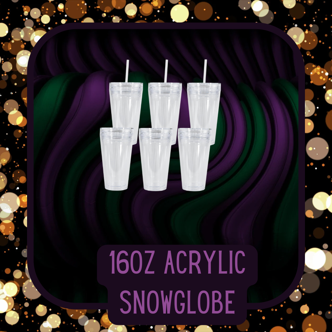 16oz Acrylic Snowglobe, can use lava