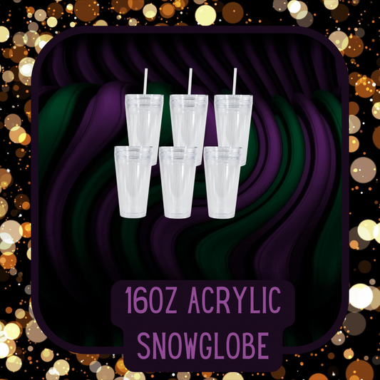 16oz Acrylic Snowglobe, can use lava