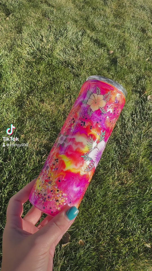 20oz Flower Epoxy Tumbler - Ready to ship